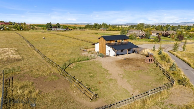 aerial view featuring a rural view