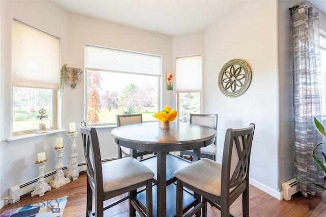 dining room featuring hardwood / wood-style floors and a wealth of natural light