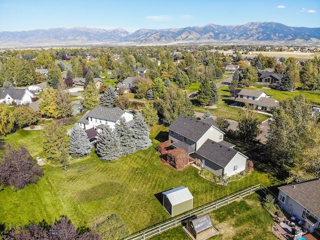 aerial view featuring a mountain view