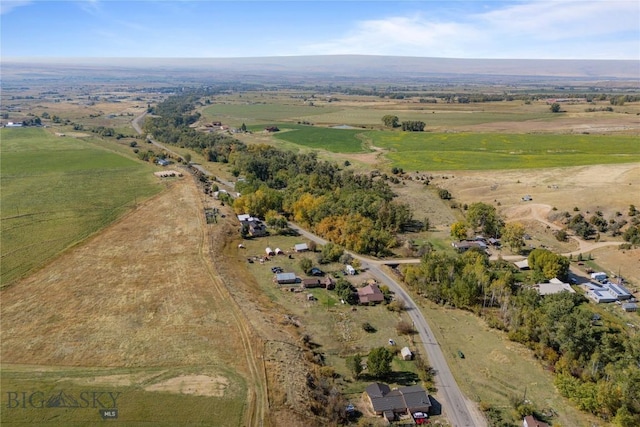 bird's eye view with a rural view