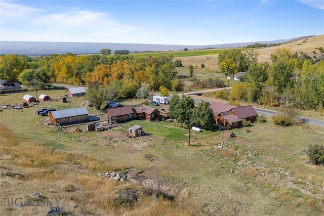 aerial view featuring a rural view