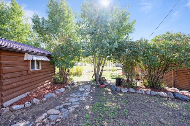 view of yard with fence