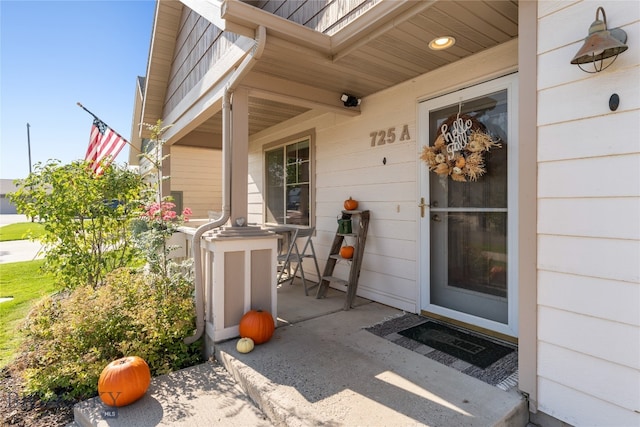 property entrance with a porch