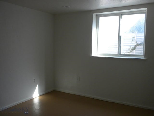 view of spare room