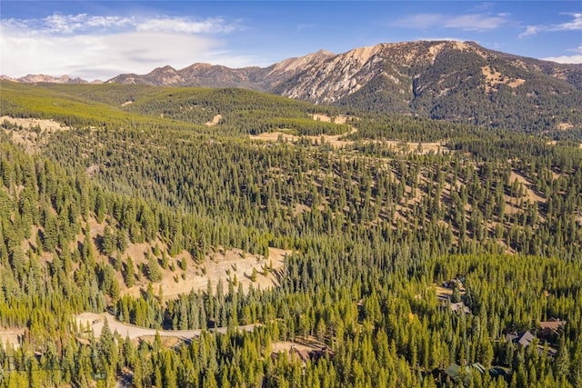 2250 Outlook Trl, Big Sky, MT 59716 - view of mountain backdrop featuring a heavily wooded area