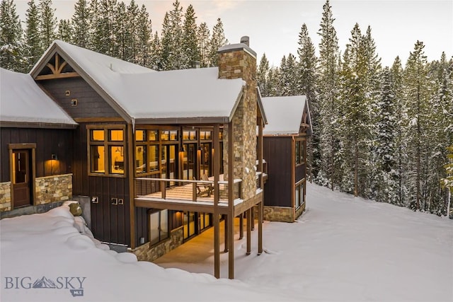2250 Outlook Trl, Big Sky, MT 59716 - view of snow covered deck