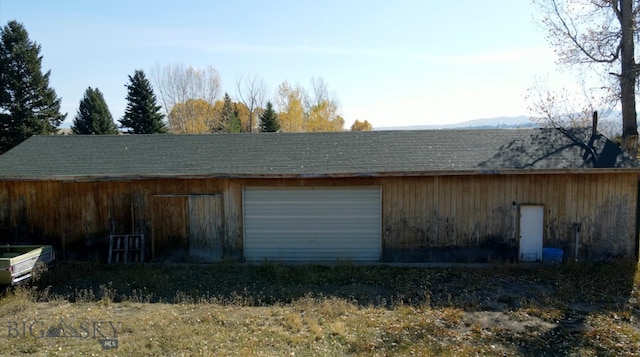 exterior space featuring a garage