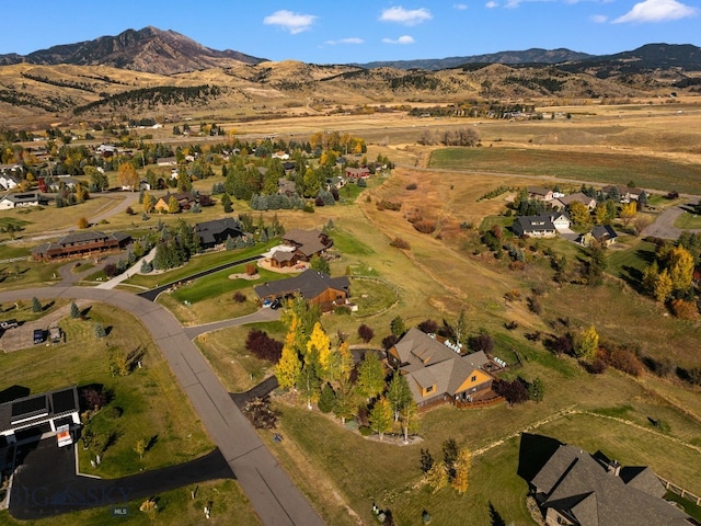 bird's eye view featuring a mountain view