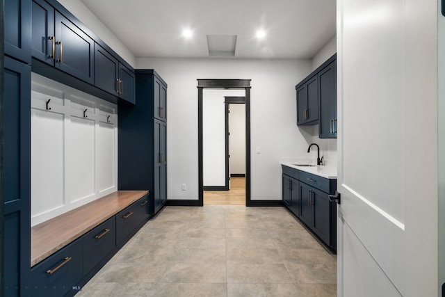 119 Clancy Way, Bozeman, MT 59718 - mudroom with a sink, recessed lighting, and baseboards