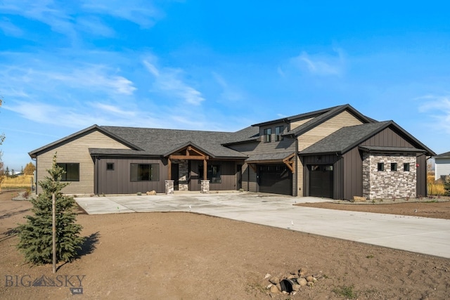 view of front of home with a garage