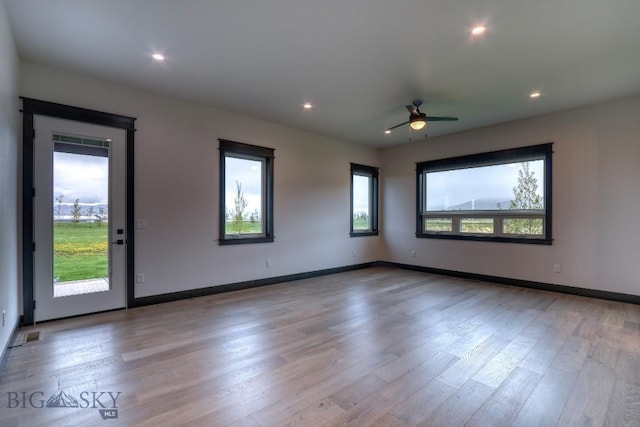 119 Clancy Way, Bozeman, MT 59718 - spare room with ceiling fan, wood finished floors, recessed lighting, and baseboards