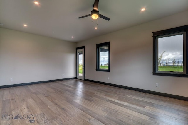 119 Clancy Way, Bozeman, MT 59718 - empty room featuring wood finished floors, ceiling fan, baseboards, and recessed lighting