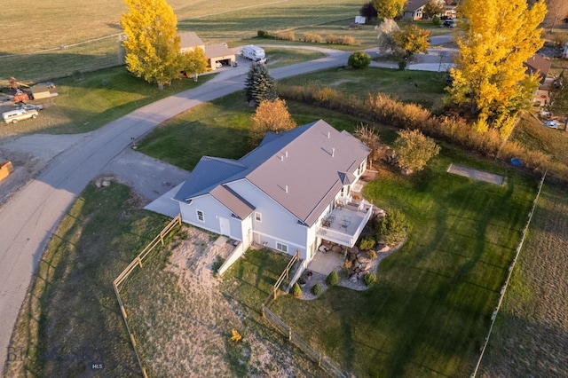 drone / aerial view featuring a rural view