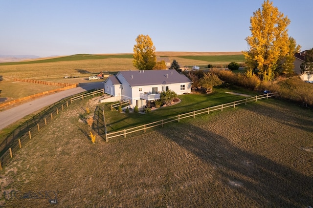 bird's eye view with a rural view