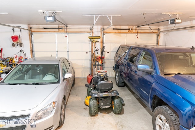 garage featuring a garage door opener