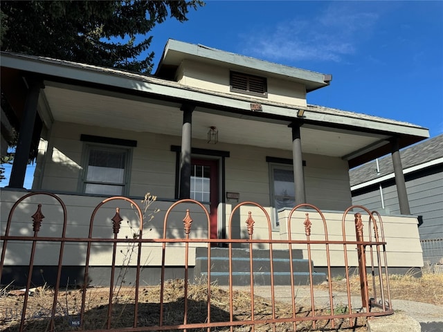 exterior space with covered porch