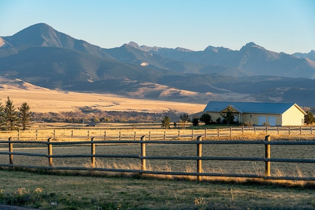 view of mountain feature featuring a rural view