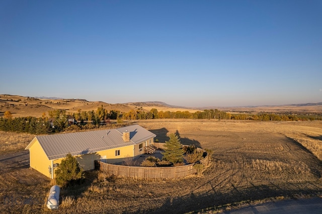 bird's eye view with a mountain view