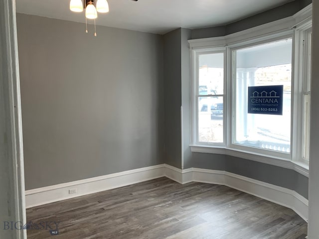 unfurnished room with hardwood / wood-style floors and ceiling fan