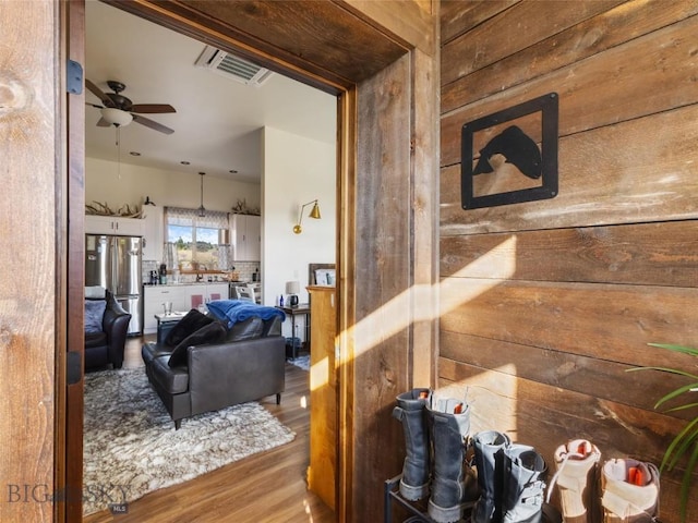 23 Caspari Way E, Emigrant, MT 59027 - hall featuring wood finished floors and wood walls