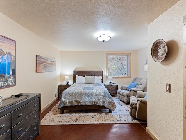 bedroom with a textured ceiling