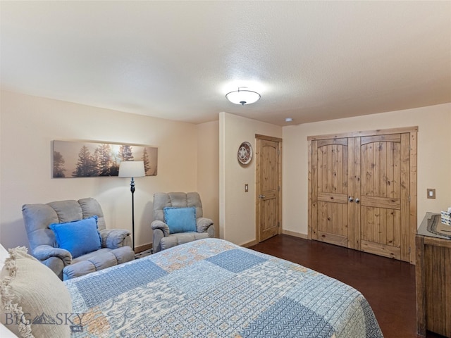 bedroom with a textured ceiling