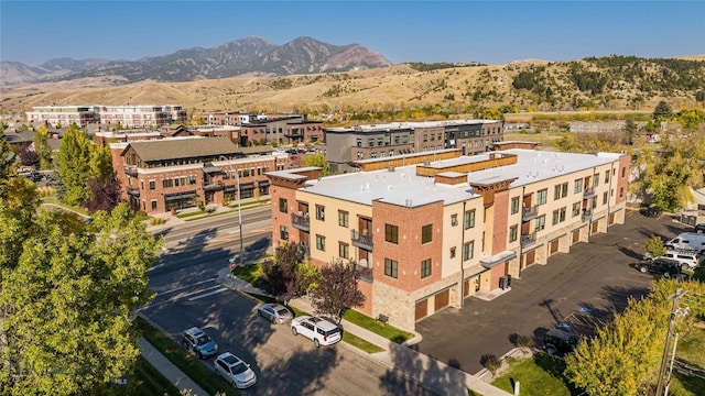 bird's eye view with a mountain view