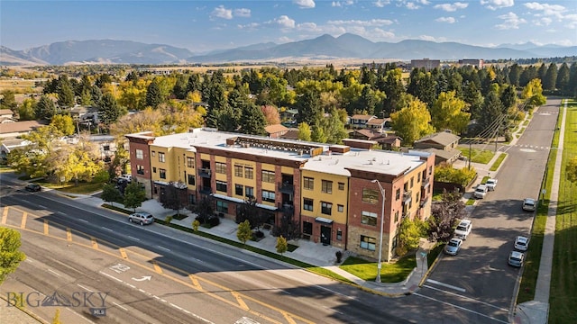 aerial view featuring a mountain view