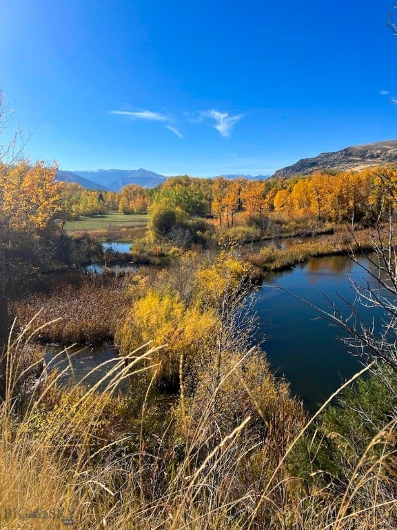 property view of water featuring a mountain view