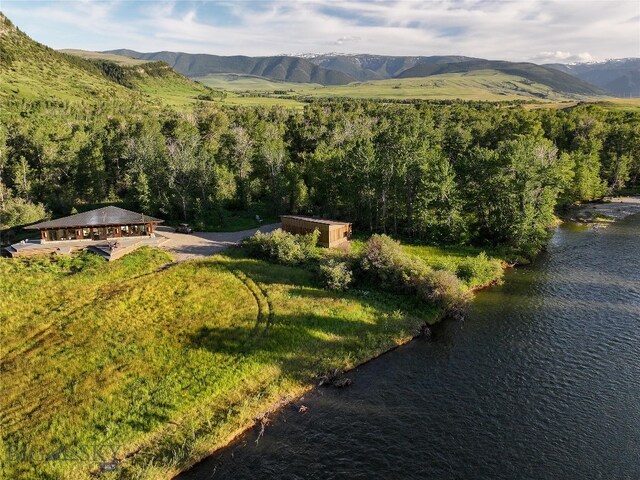 mountain view with a water view