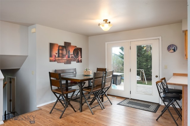 dining area featuring light hardwood / wood-style floors