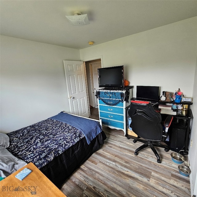 bedroom featuring wood-type flooring