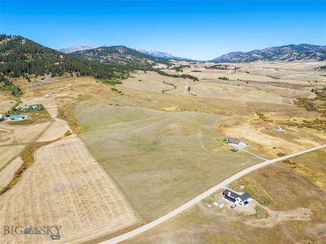 aerial view with a mountain view