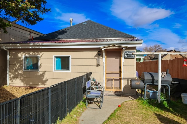 view of property exterior featuring a patio