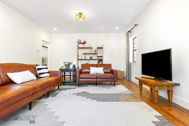 living room featuring light hardwood / wood-style floors