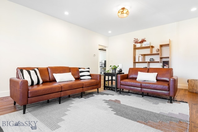 living room featuring hardwood / wood-style floors