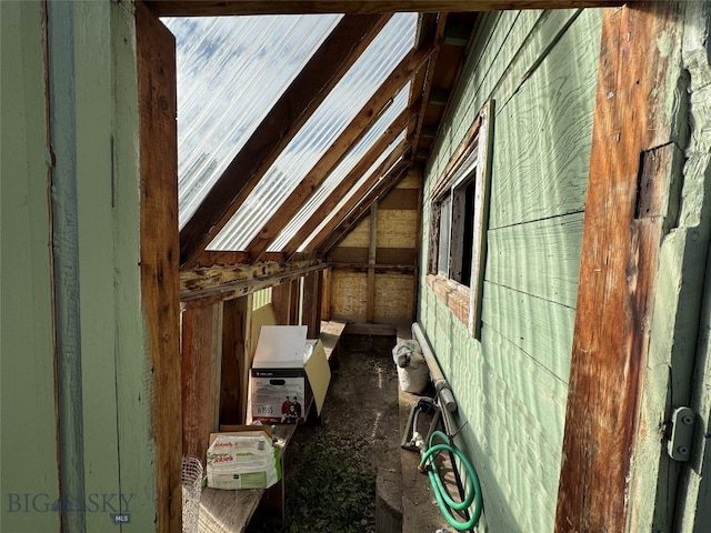 view of unfinished attic