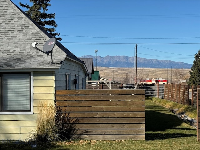 exterior space featuring a mountain view