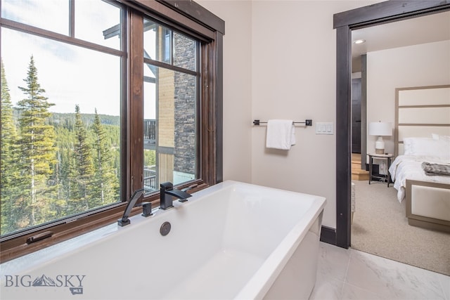 bathroom with a bathing tub and a wealth of natural light