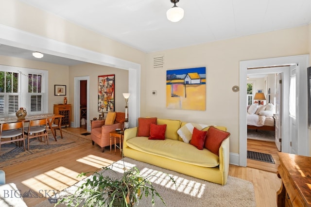 living room featuring hardwood / wood-style floors