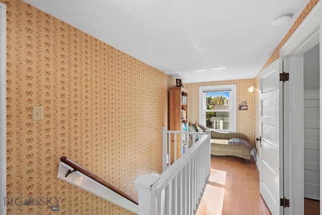 hallway with light wood-type flooring