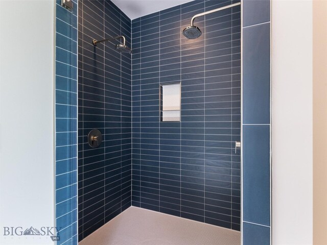 bathroom with tiled shower