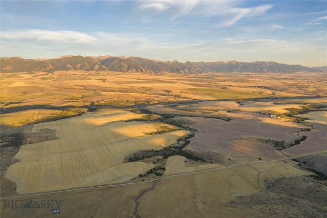 aerial view with a mountain view