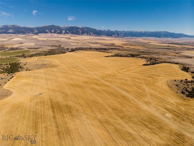 drone / aerial view featuring a mountain view