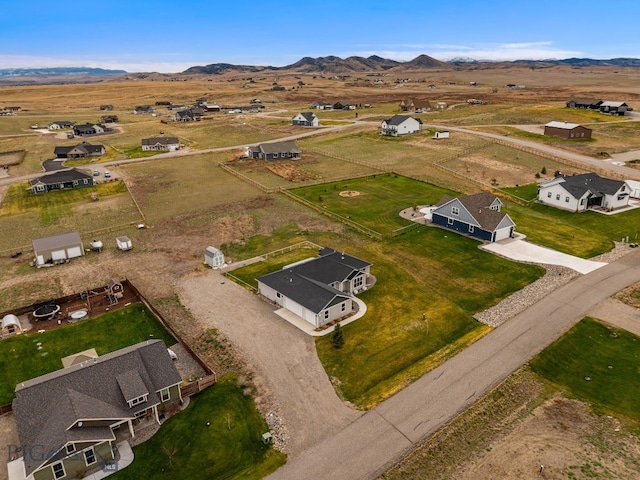 drone / aerial view with a mountain view