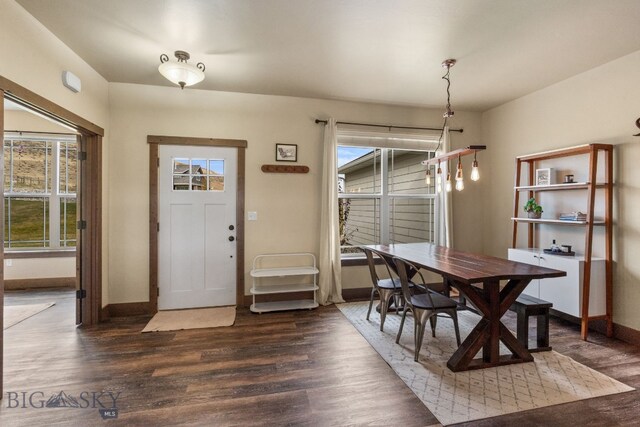 dining room featuring dark hardwood / wood-style flooring