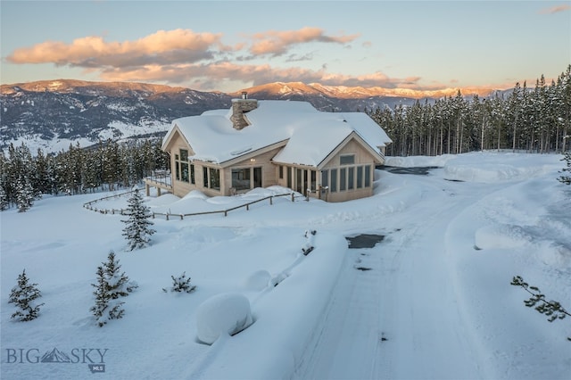 exterior space with a mountain view