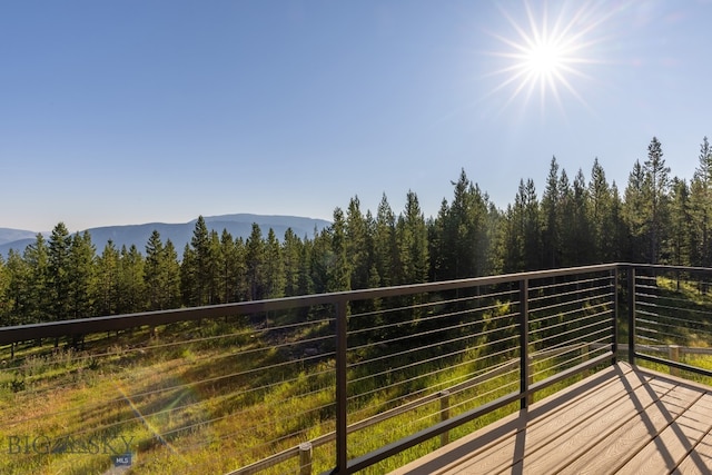 balcony with a mountain view