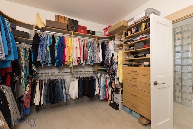 view of walk in closet