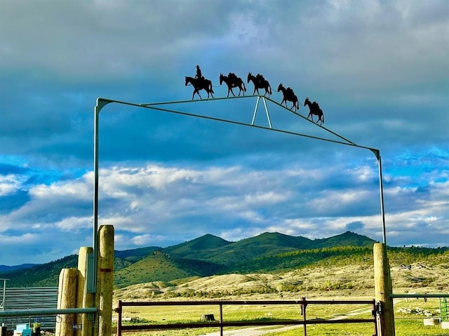 mountain view with a rural view